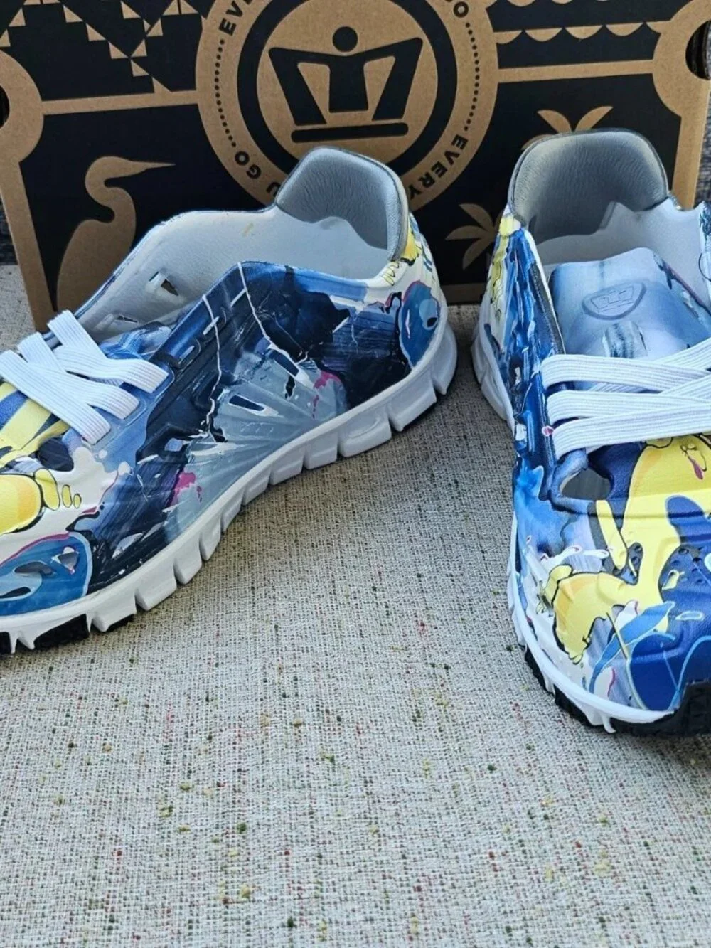 Crosskix Shoes Confetti Blue Waterproof Summer Sneaker Lace Up Size 6US 38EU Box